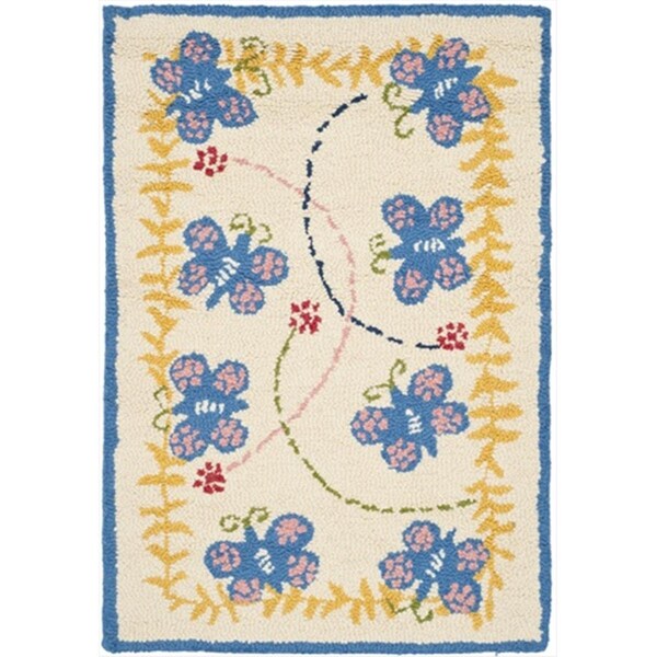 Safavieh 6 x 9 ft. Medium Rectangle Novelty Kids Ivory and Blue Hand Tufted Rug - SFK390A-6