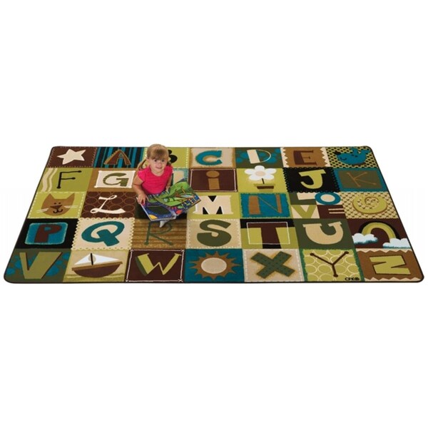 Carpets For Kids Toddler Alphabet Blocks - Nature 6 ft. x 9 ft. Rectangle Carpet - CA61915