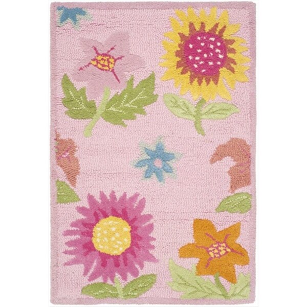 Safavieh 7 x 7 ft. Square Novelty Kids Pink and Pink Hand Tufted Rug - SFK371A-7SQ