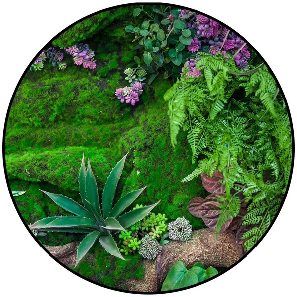 Wall-To-Wall 6 ft. Round Real Jungle Floor Rug - WA1708091