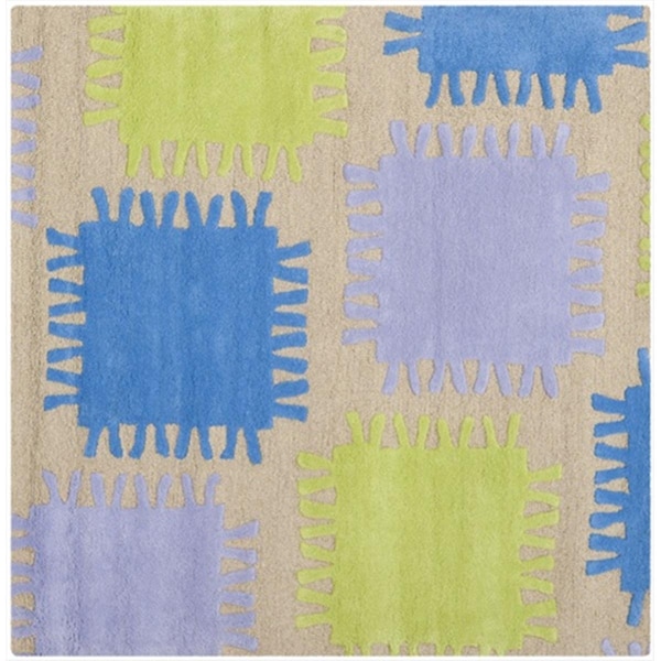 Safavieh 5 x 5 ft. Square Novelty Kids Beige and Multicolor Hand Tufted Rug - SFK352A-5SQ
