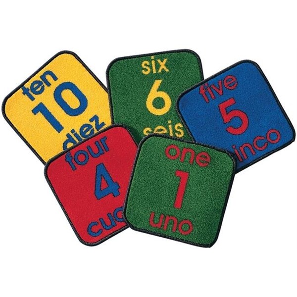 Carpets For Kids Carpets For Kids 1620 Bilingual Number Squares - Set of 10 - 1620