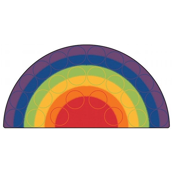 Wall-To-Wall Rainbow Rows 6 ft. x 12 ft. Semi-Cir Carpetcle - WA2547347