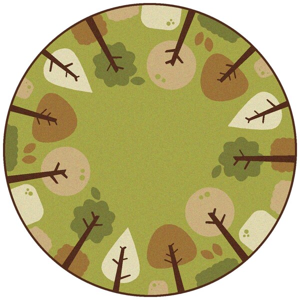Carpets For Kids Carpets for Kids 33750 6 ft. Kidsoft Tranquil Trees; Green - Round - 33750