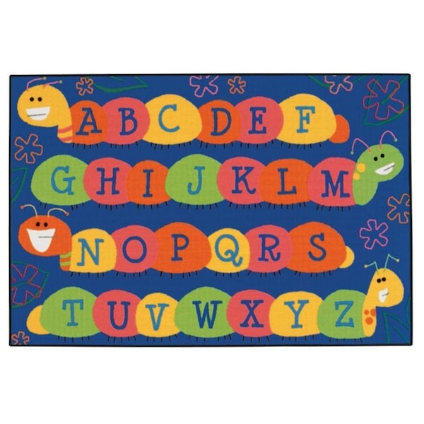 Carpets For Kids Carpets for Kids 36.35 Caterpillar Friends - Blue  3 ft. x 4.5 ft. - 36.35