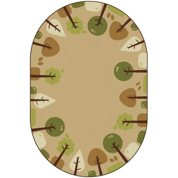 Carpets For Kids Carpets for Kids 29766 6 x 9 ft. Kidsoft Tranquil Trees; Tan - Oval - 29766