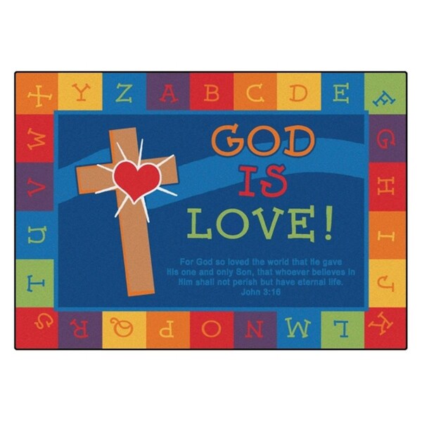 Carpets For Kids God is Love Learning Rug, 5 ft. 5 in. x 7 ft. 8 in. - CA62003