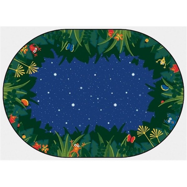 Carpets For Kids Peaceful Tropical Night 8 ft. x 12 ft. Oval Carpet - 6507