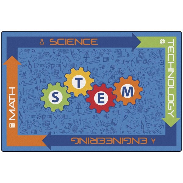 Carpets For Kids STEM Carpet, Blue - 8 x 12 ft. - 1598941