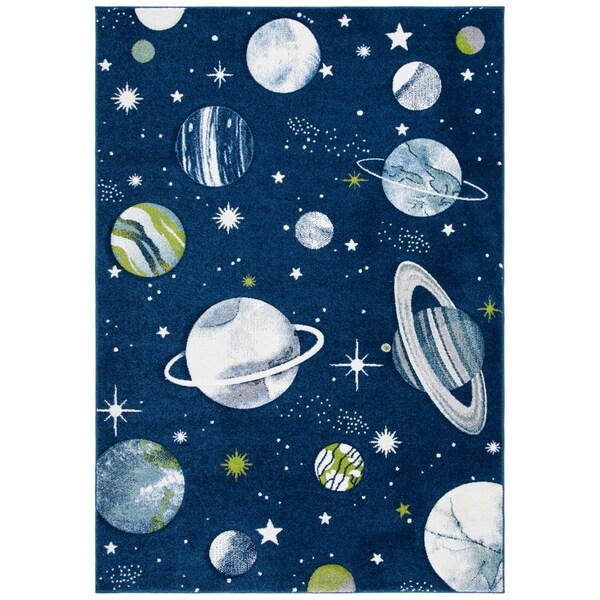 Safavieh 2 x 3 ft. Carousel Kids Contemporary Rectangle Rug, Navy & Ivory - CRK103N-2
