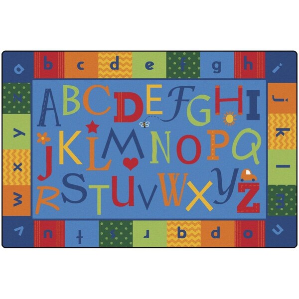 Wall-To-Wall KIDSoft Alphabet Around Carpet - Primary - 6 x 9 ft. - WA3758664