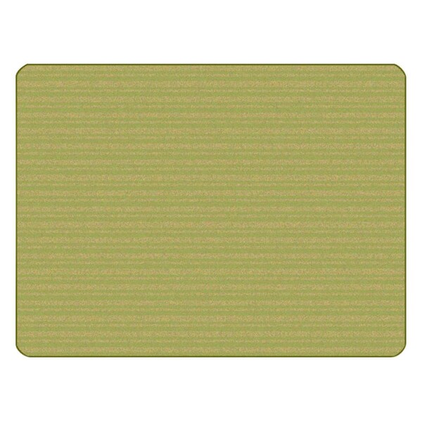Wall-To-Wall 6 x 9 ft. KidSoft Subtle Stripes Rectangle Rug, Green & Tan - WA3207744