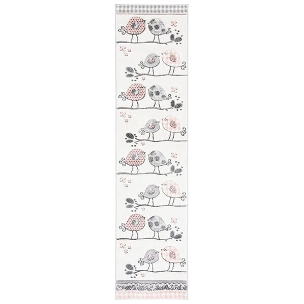 Safavieh 2 x 8 ft. Carousel Kids Runner Power Loomed Rug Pink & Ivory - CRK153P-28