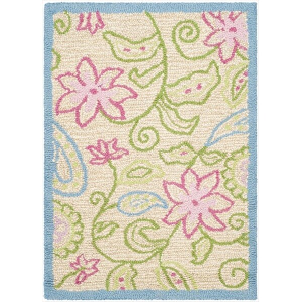 Safavieh 4 x 6 ft. Small Rectangle Novelty Kids Ivory and Blue Hand Tufted Rug - SFK362A-4