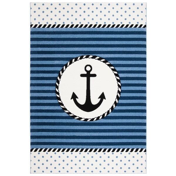 Safavieh 2 x 3 ft. Carousel Kids & Youth Rectangle Power Loomed Rug, Navy & Ivory - CRK124N-2