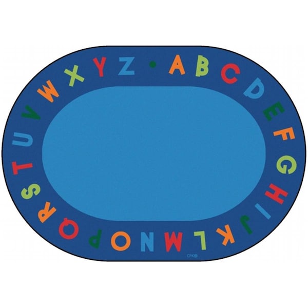 Wall-To-Wall Alphabet Circletime Primary 6 ft. x 9 ft. Oval Carpet - WA217120