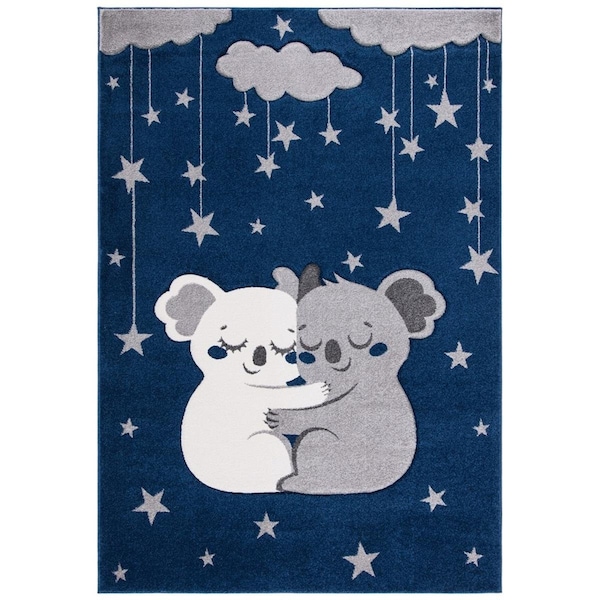 Safavieh 2 x 8 ft. Carousel Kids & Youth Runner Rug Navy & Grey - CRK195N-28