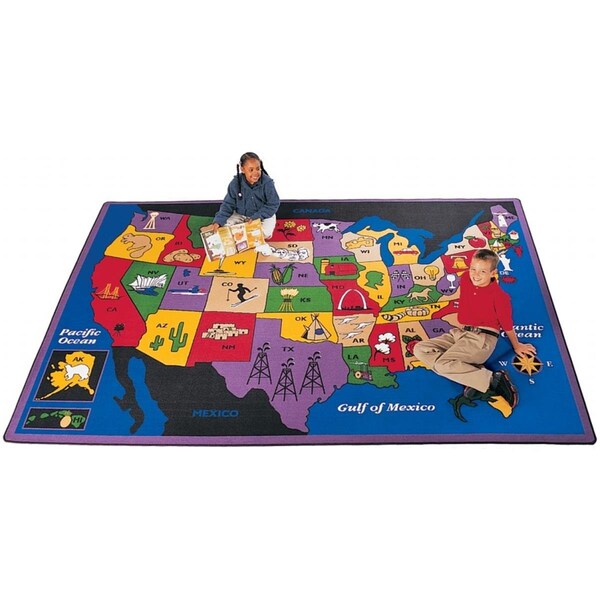 Carpets For Kids Discover America 5.83 ft. x 8.33 ft. Rectangle Carpet - 1400