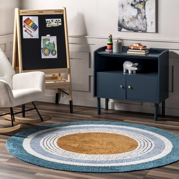 Nuloom Nydia Circular Kids Machine Washable Area Rug 4ft x 5ft - SVDC16A-405