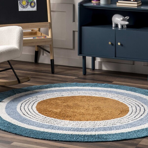 Nuloom Nydia Circular Kids Machine Washable Area Rug 4ft x 5ft - SVDC16A-405