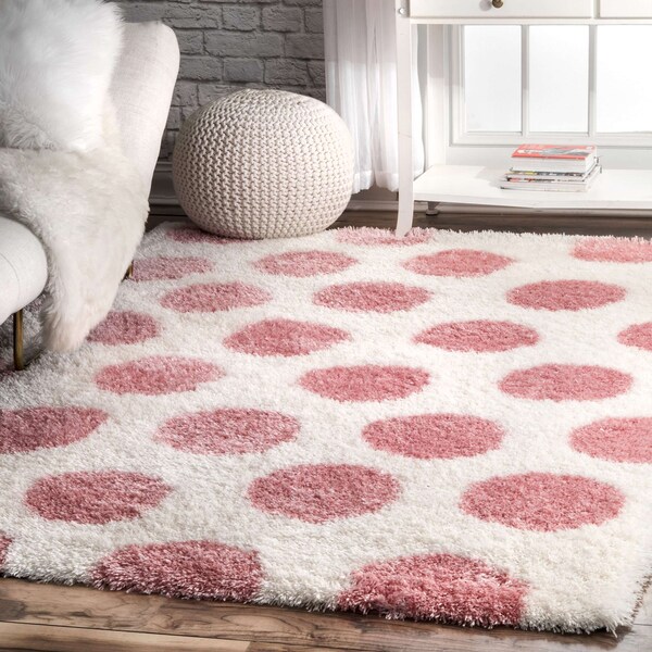 Nuloom Alexa Polka Dot Kids Shag Area Rug 5ft 3in x 7ft 6in - OZAS10A-508