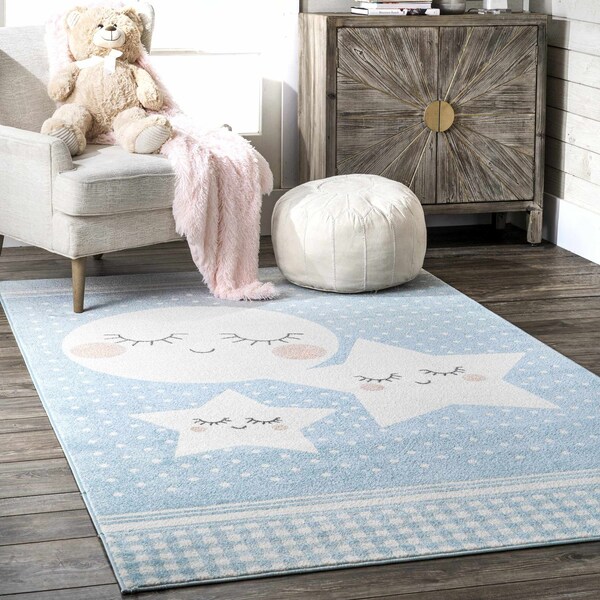 Nuloom Moon And Stars Kids Nursery Area Rug 2ft 8in x 8ft - MEST03A-2808