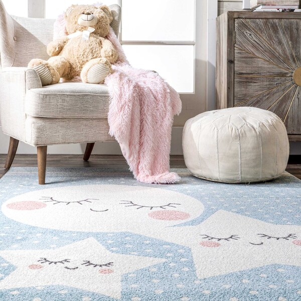 Nuloom Moon And Stars Kids Nursery Area Rug 2ft 8in x 8ft - MEST03A-2808