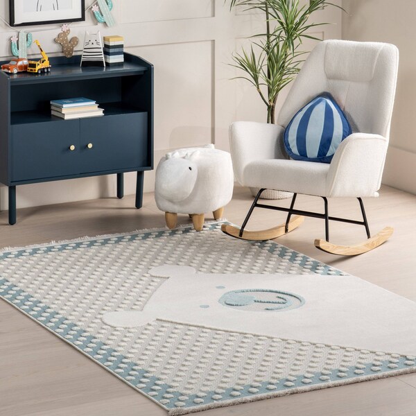 Nuloom Cecelia Polar Bear Kids Fringe Area Rug 5ft x 8ft - EPSD07B-508