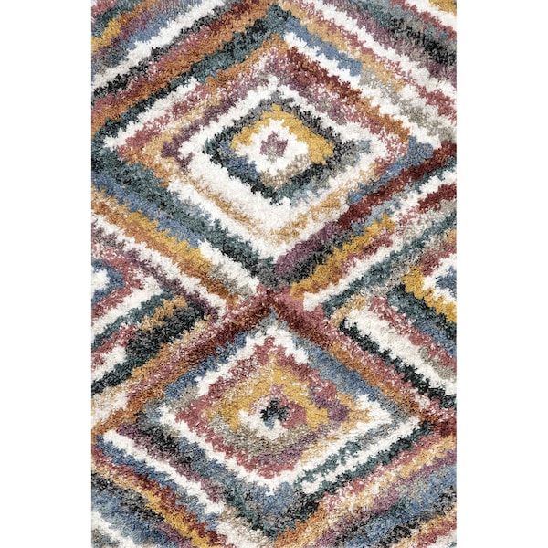 Nuloom Toni Colorful Geometric Kids Shag Area Rug 5ft x 7ft 6in - OZCD03A-508