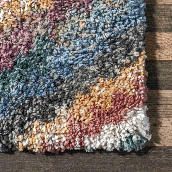 Nuloom Toni Colorful Geometric Kids Shag Area Rug 5ft x 7ft 6in - OZCD03A-508