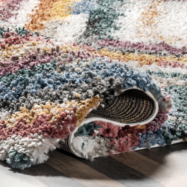 Nuloom Toni Colorful Geometric Kids Shag Area Rug 5ft x 7ft 6in - OZCD03A-508