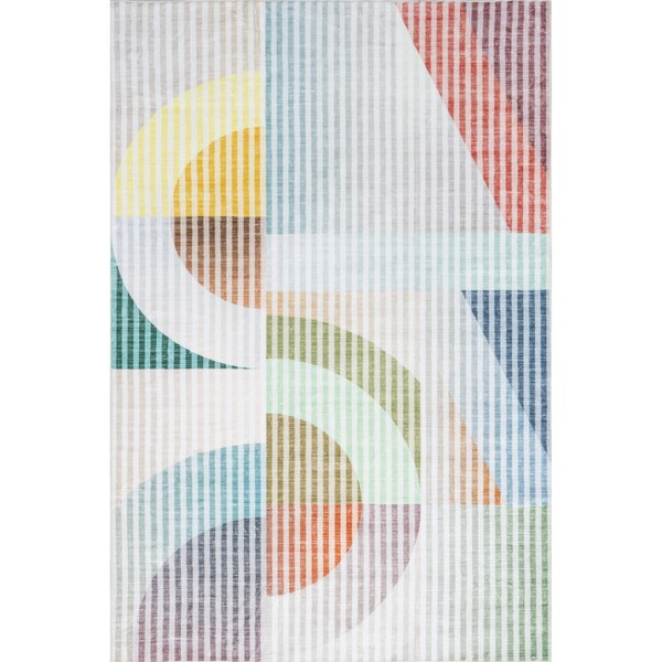 Nuloom Erikka Abstract Striped Kids Machine Washable Area Rug 8ft x 10ft - BICL08A-8010