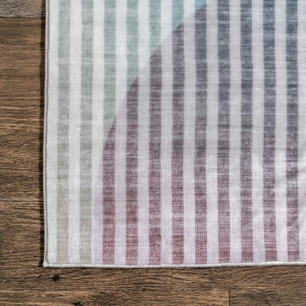Nuloom Erikka Abstract Striped Kids Machine Washable Area Rug 8ft x 10ft - BICL08A-8010