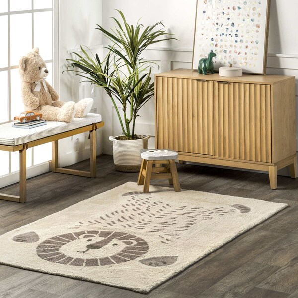 Nuloom Mirelle Lion Machine Washable Kids Area Rug 3ft x 5ft - SVDC10A-305