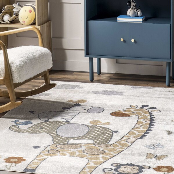 Nuloom Cass Safari Kids Machine Washable Area Rug 4ft x 6ft - GRHN13A-406