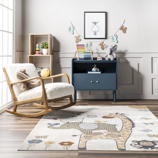 Nuloom Cass Safari Kids Machine Washable Area Rug 4ft x 6ft - GRHN13A-406