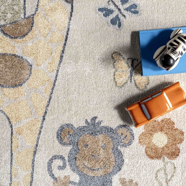 Nuloom Cass Safari Kids Machine Washable Area Rug 4ft x 6ft - GRHN13A-406