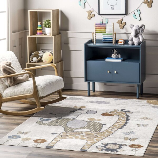Nuloom Cass Safari Kids Machine Washable Area Rug 4ft x 6ft - GRHN13A-406