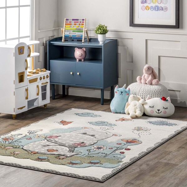 Nuloom Edine Whimsical Hippo Kids Area Rug 3ft x 5ft - BDEB02A-305
