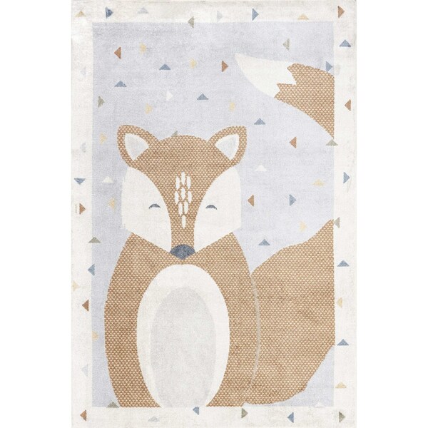 Nuloom Talia Bashful Fox Kids Machine Washable Area Rug 3ft x 5ft - GRHN10A-305