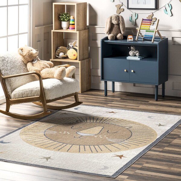 Nuloom Remi Lion Kids Machine Washable Area Rug 3ft x 5ft - GRHN11A-305