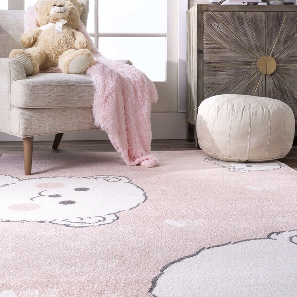 Nuloom Harlee Kids Bear Nursery or Playroom Area Rug 4ft x 6ft - MEST02A-406