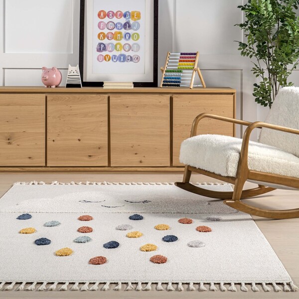 Nuloom Marleigh Raindrop High-Low Kids Tasseled Area Rug 3ft x 5ft - KKLR39A-305