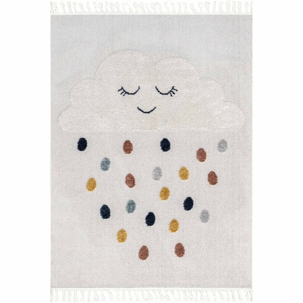 Nuloom Marleigh Raindrop High-Low Kids Tasseled Area Rug 3ft x 5ft - KKLR39A-305