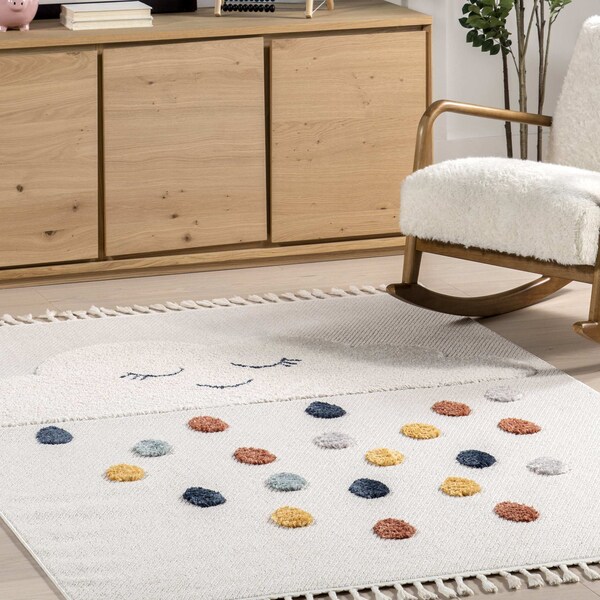 Nuloom Marleigh Raindrop High-Low Kids Tasseled Area Rug 3ft x 5ft - KKLR39A-305