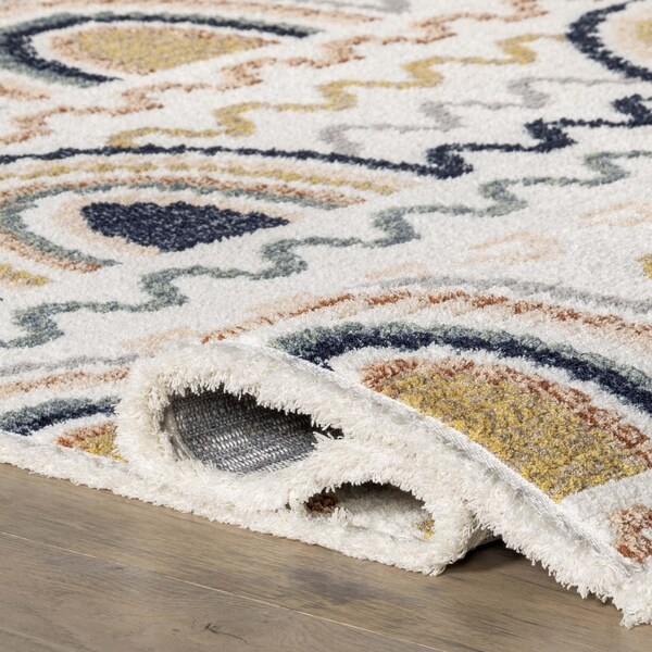 Nuloom Kaarina Multi Rainbow Kids Fringe Area Rug 5ft x 7ft 6in - KKPL06A-508
