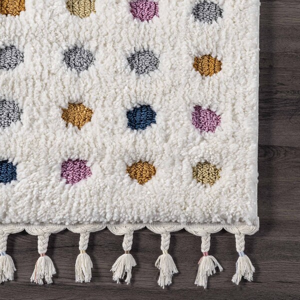 Nuloom Behati Polka Dot Kids Tasseled Area Rug 8ft 10in x 12ft - OZOT02A-9012