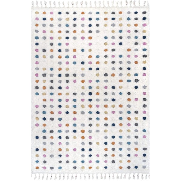 Nuloom Behati Polka Dot Kids Tasseled Area Rug 8ft 10in x 12ft - OZOT02A-9012