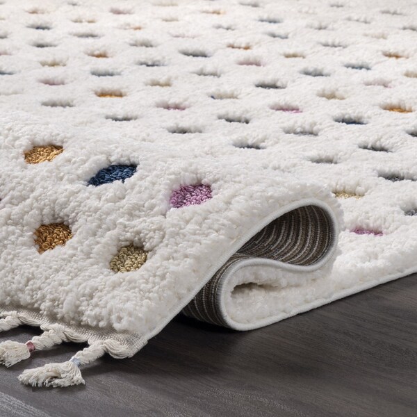 Nuloom Behati Polka Dot Kids Tasseled Area Rug 8ft 10in x 12ft - OZOT02A-9012
