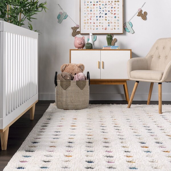 Nuloom Behati Polka Dot Kids Tasseled Area Rug 8ft 10in x 12ft - OZOT02A-9012